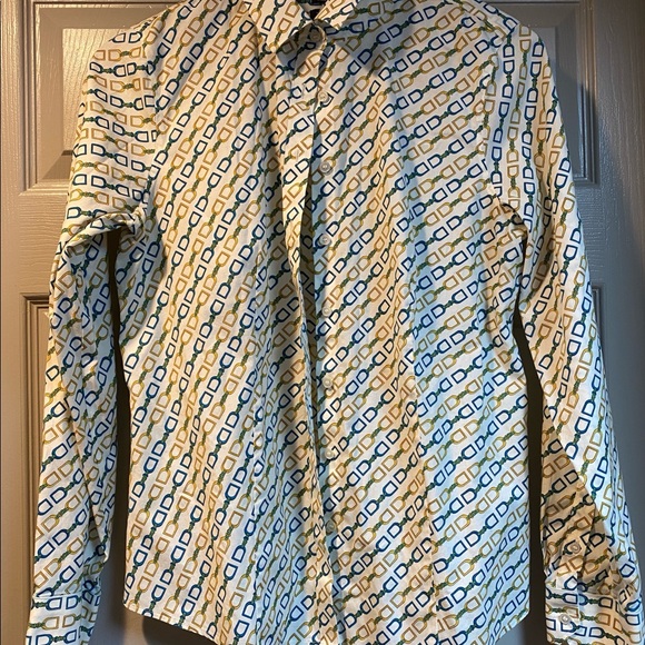Talbots Equestrian Print Shirt Size 10 - Picture 1 of 5